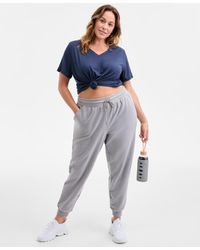 ID Ideology - Plus Size Relaxed High-rise Fleece joggers - Lyst