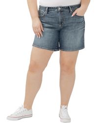 Silver Jeans Co. - Plus Size Boyfriend Mid Rise Luxe Stretch Shorts - Lyst