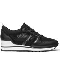 felicia leather and canvas platform trainer