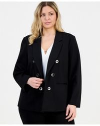 Jones New York - Plus Size Faux Double-breasted Open-front Blazer - Lyst