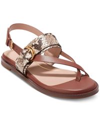 Cole Haan - Anica Lux Buckle Flat Sandals - Lyst