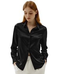 LILYSILK - Basic Concealed Placket Silk Shirt - Lyst