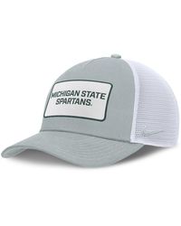 Nike - Gray/white Michigan State Spartans 2025 On-field Rise Patch Trucker Adjustable Hat - Lyst