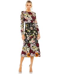 Mac Duggal - High Neck Floral Embellished A-line Dress - Lyst
