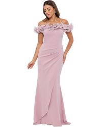 Xscape - Scuba-crepe Ruffled Off-the-shoulder Fit & Flare Gown - Lyst