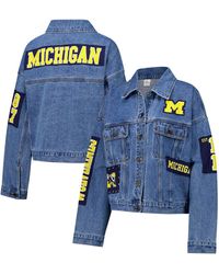 G-III 4Her by Carl Banks - Michigan Wolverines Game Ball Patches And Studs Full-button Jacket - Lyst