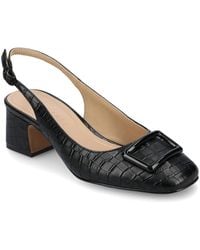 Journee Collection - Everlee Square Toe Slingback Pumps - Lyst