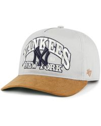 '47 - Gray/brown New York Yankees Cooperstown Break Wood Suede Hitch Adjustable Hat - Lyst