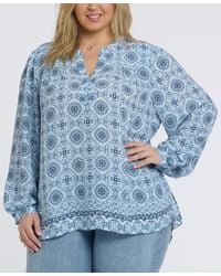 NYDJ - Plus Size Trinity Split Neck Top - Lyst