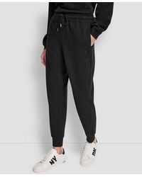 DKNY - Stacked Mini Rhinestone Logo Relaxed Cuff jogger - Lyst