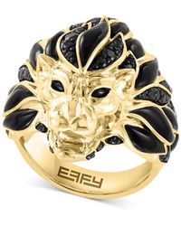 Effy - Effy Black Spinel & Enamel Lion Ring - Lyst