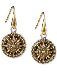 Patricia Nash - Gold-tone Compass Drop Earrings - Lyst