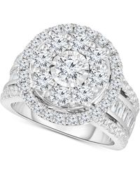 Macy's - Trumiracle Diamond Halo Cluster Engagement Ring (3 Ct. T.w. - Lyst