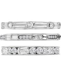 Macy's - 3-pc. Set Cubic Zirconia Round & Baguette Polished Stack Rings - Lyst