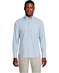Lands' End - Tall Tailored Fit Essential Lightweight Long Sleeve Poplin Shirt - Lyst
