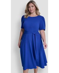 dkny women's ombr belted pleat-skirt long-sleeve dress DKNY Women's Black Ombr Pleat-Skirt Long-Sleeve Dress Petite Size 6P