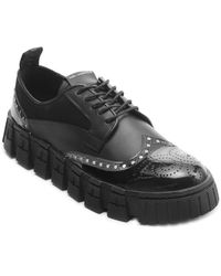Karl Lagerfeld - Leather Wingtip Studded Derby Shoes - Lyst