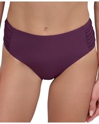 DKNY - High-waist Side-shirred Bikini Bottoms - Lyst