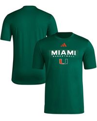 adidas - Miami Hurricanes Basketball Locker On-court In The Fade Pregame Aeroready T-shirt - Lyst