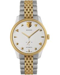 Gucci - G-timeless Slim Yellow Gold Pvd Stainless Steel Bracelet Watch - Lyst