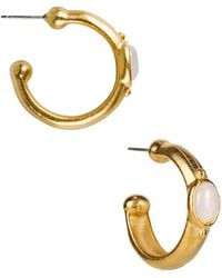 Patricia Nash - Gold-tone Small Oval Stone C-hoop Earrings, 1" - Lyst