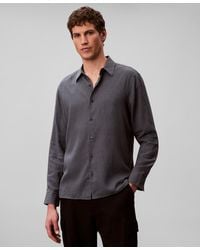 Calvin Klein - Solid Linen-blend Shirt - Lyst