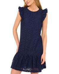 Cece - Floral Lace Ruffle Sleeve Mini Dress - Lyst