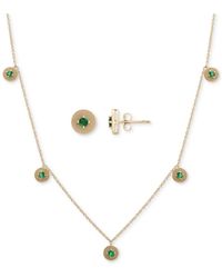 Macy's - 2-pc. Set Lab-grown Beaded Dangle Collar Necklace & Matching Stud Earrings (1/2 Ct. T.w. - Lyst