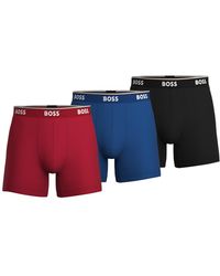 BOSS - Boss By 3-pk. Power Stretch Assorted Color Solid Boxer Briefs - Lyst