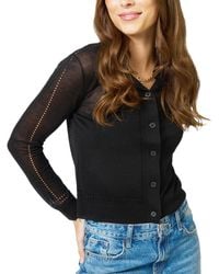 Central Park West - Serena Sheer Pointelle Cardigan - Lyst