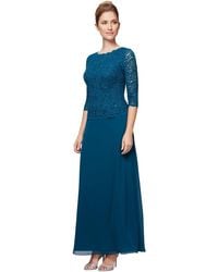 Alex Evenings - Sequin Embellished Lace Top Gown - Lyst