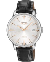 Gevril - Mulberry Swiss Automatic Italian Leather Strap Watch - Lyst