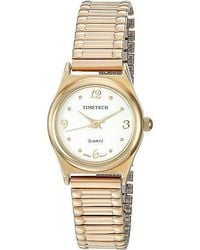 Timetech - 14k Plated Stretch Expansion Bracelet Watch - Lyst