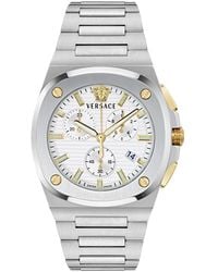 Versace - Tolomeo Chrono Two-tone Stainless Steel Bracelet Watch 40x49mm - Lyst