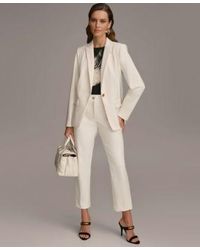 Donna Karan - One Button Blazer Slim Leg Ankle Pant - Lyst