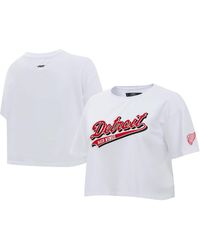 Pro Standard - Detroit Red Wings Boxy Script Tail Cropped T-shirt - Lyst