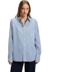 BOSS - Boss By Cotton-blend Striped Blouse - Lyst