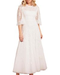 Needle & Thread - Scatter Blossom Round Neck Ankle Gown - Lyst
