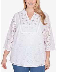 Ruby Rd. - Plus Size Embellished Paisley Eyelet Top - Lyst