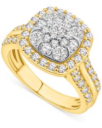Macy's - Diamond Square Cluster Engagement Ring (1-1/2 Ct. T.w. - Lyst