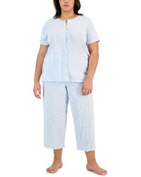 Charter Club - Plus Size 2-pc. Cotton Floral Cropped Pajamas Set - Lyst