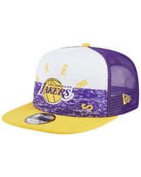 KTZ - Los Angeles Lakers Arch A-frame Trucker 9fifty Snapback Hat - Lyst