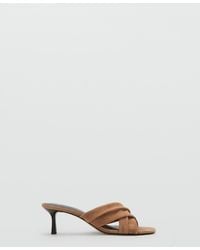 Mango - Crossed Straps Suede Leather Als - Lyst
