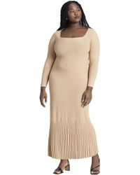 Eloquii - Plus Size Long Sleeve Sweater Dress With Pleat Hem - Lyst
