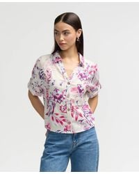 NVLT - S Button Front Cropped Shirt - Lyst
