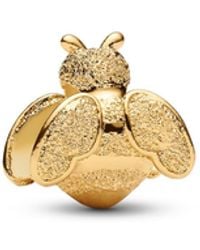 PANDORA - Textured Bee Mini Charm - Lyst