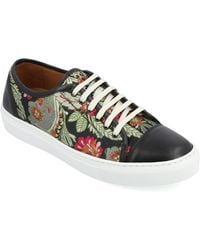 Taft - Jack Handcrafted Leather And Floral Jacquard Low Top Casual Lace-up Sneakers - Lyst