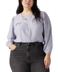 Levi's - Trendy Plus Size Halsey Striped 3/4-sleeve Blouse - Lyst