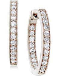 Macy's - Diamond Small In & Out Hoop Earrings (5/8 Ct. T.w. - Lyst