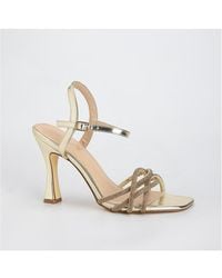 BERNESS - Hilda Rhinestone Cross Straps Heeled Sandals - Lyst